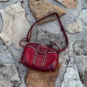 MC Vintage Women’s Red Studded Crossbody Bag